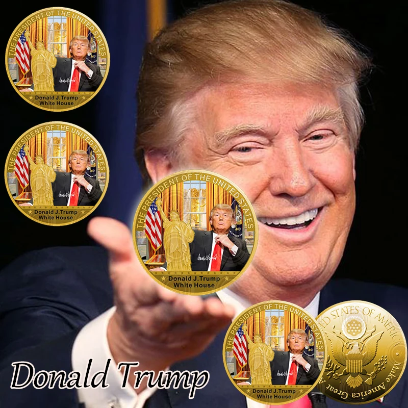 Фото Оптовая торговля Серебряная монета Американский 45 й Президент Трамп с дочерью