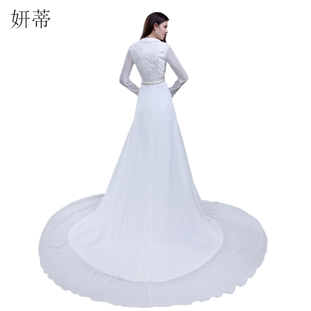 Женское винтажное свадебное платье шифоновое кружевное из двух предметов с