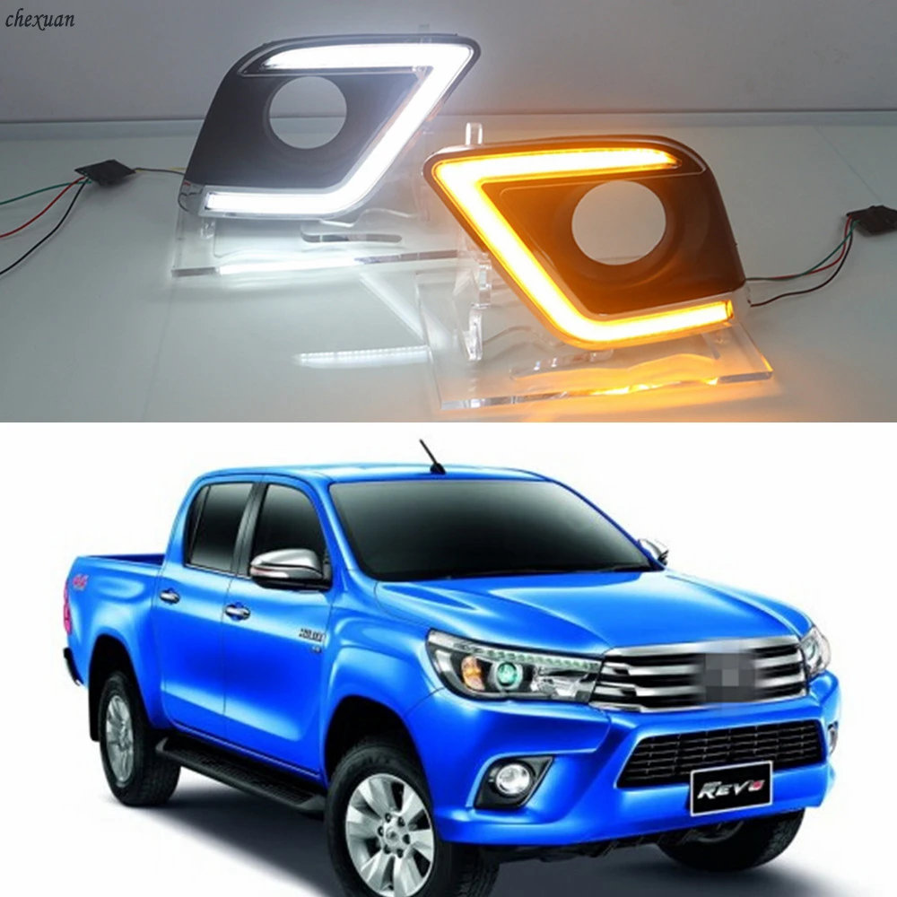 CSCSNL 1 комплект для Toyota Hilux Revo Vigo 2015 2016 2017 с t ходовым желтым сигналом чехол ABS 12 В