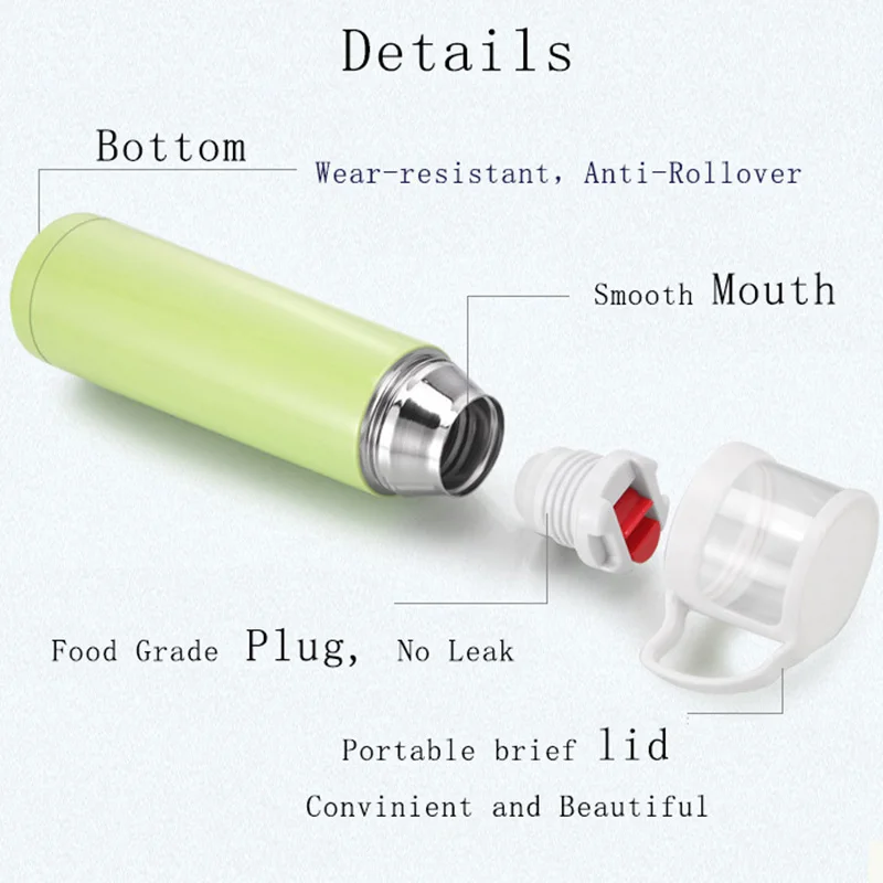 Мода 500 мл термосы Нержавеющая сталь кружка термос изолированный массажер воды