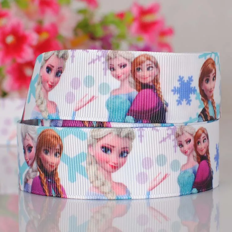 7/8 &quot22 мм Анна и Эльза Принцесса Печать grosgrain лента DIY ручной работы для волос