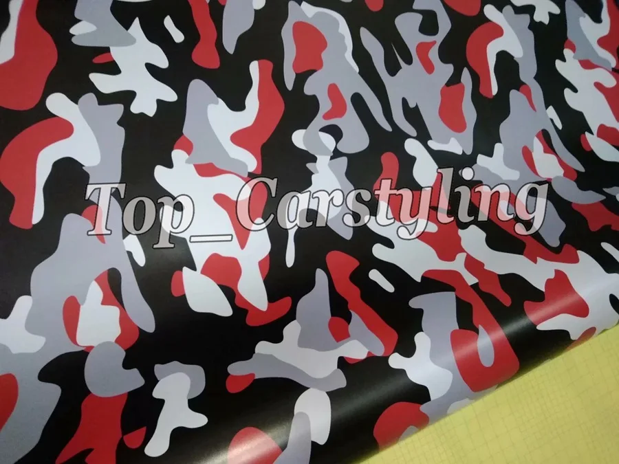 Красный глянец/матовая отделка Jumbo Camo виниловая автомобильная пленка