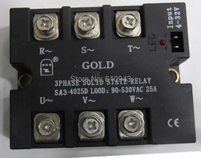 SA34025D 25A Трехфазный постоянный ток в AC твердотельные реле SSR входное напряжение 4