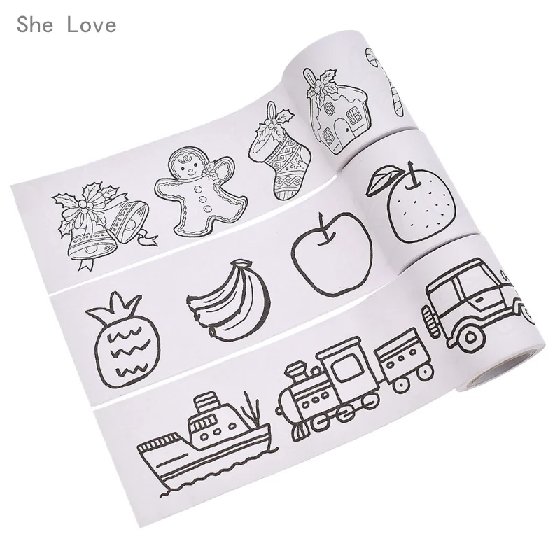 Chzimade Random Pattern Wide DIY Coloring Washi Tape Japanese Paper Scrapbooking Tools Masking Decorative Stationery | Дом и сад