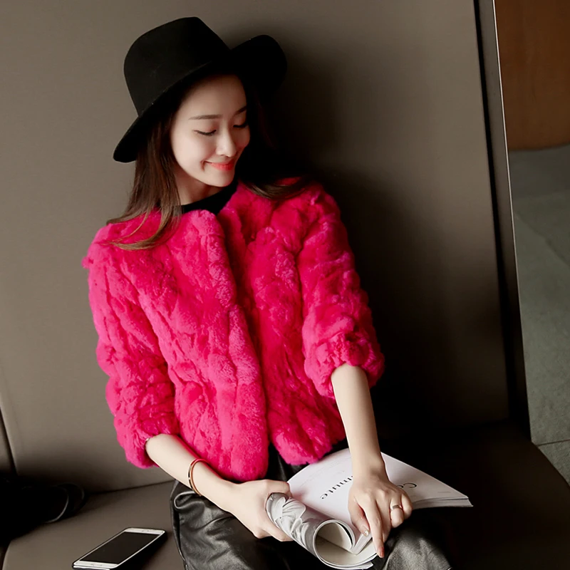 Ифура 2021 женские зимние натурального меха куртка с мехом кролика рекс милые
