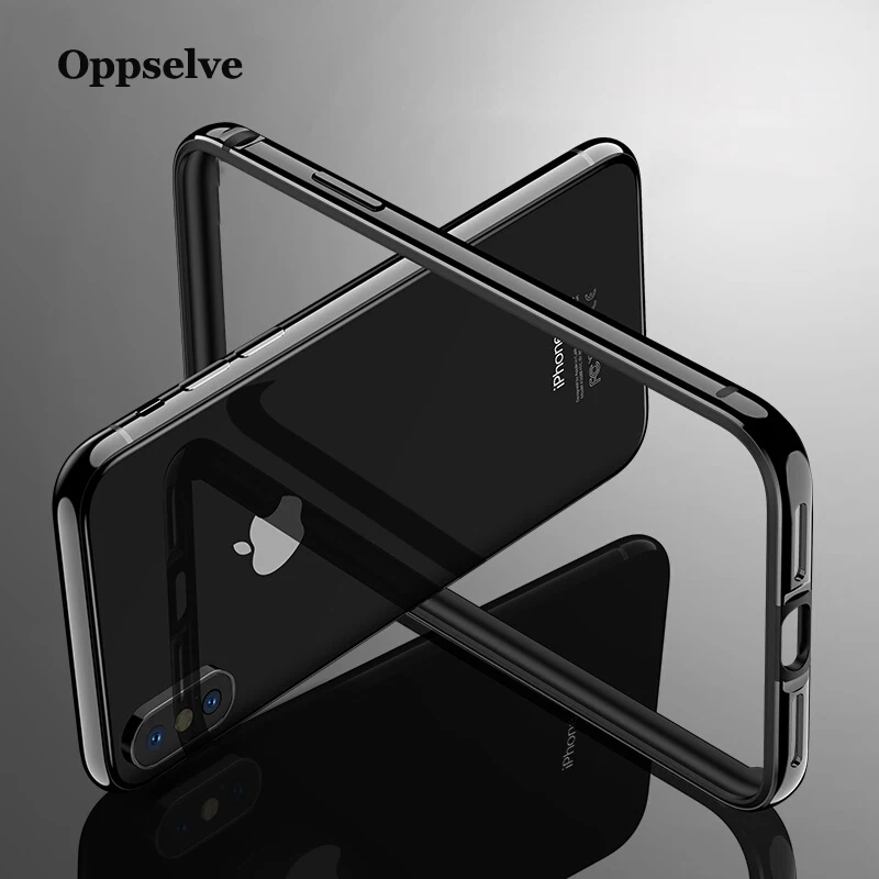 Роскошный чехол бампер для iPhone X Capinhas противоударный с алюминиевой рамкой 8 7 6 6S Plus
