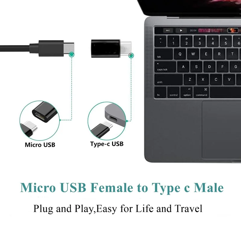 10 шт. кабель Micro USB к Type C для телефона Android Huawei Sumsang Xiaomi Microusb Typec Usbc Otg адаптер зарядки