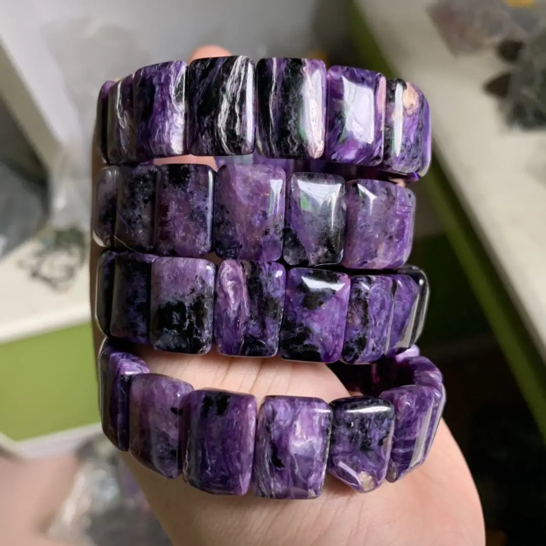 Charoite камень бусы браслет с природными камнями DIY ювелирные изделия для женщин в