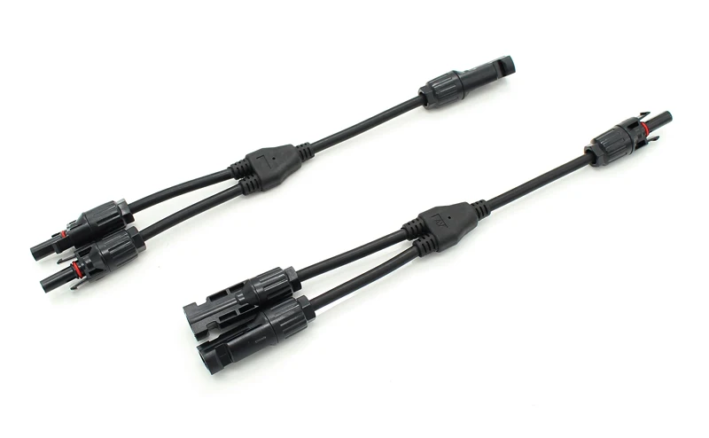 BLUSUNSOLAR 1 Pair IP67 MC4 2 to 1 Y Branch Connector 4.0mm Cable Connecting Solar System in Parallel