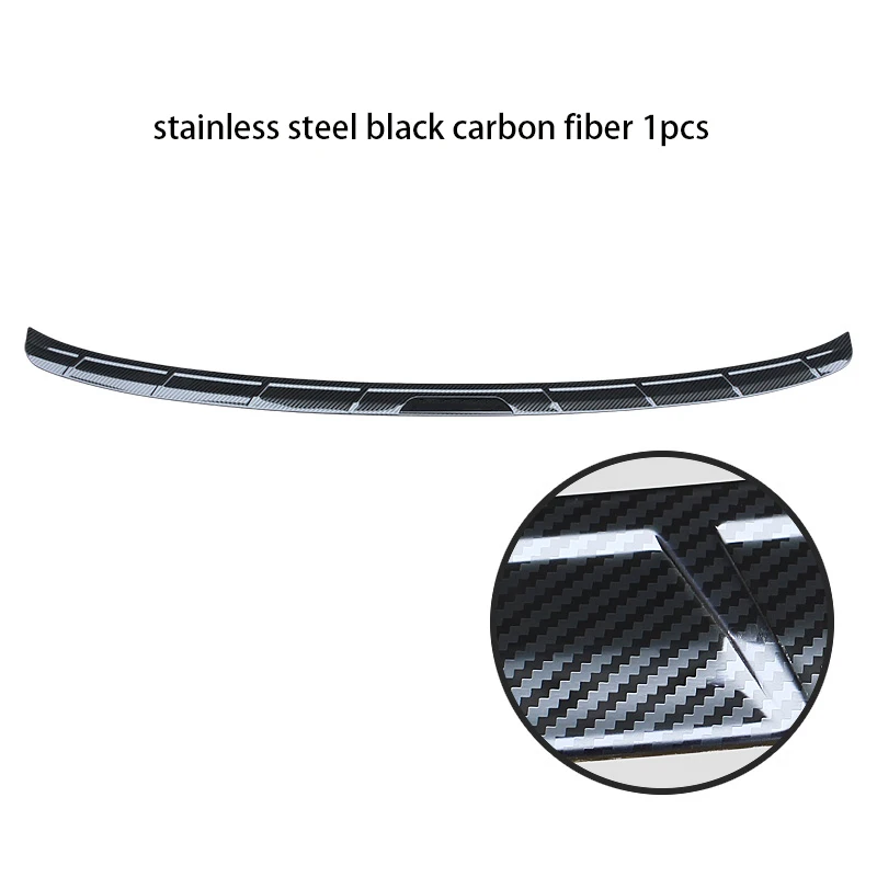 steel carbon 1pcs Задняя защитная накладка модифицированный шлейф коробка багажник пластина двери отделка полосы для Lexus NX200 NX300 200 T 300 H - Цвет: steel carbon 1pcs
