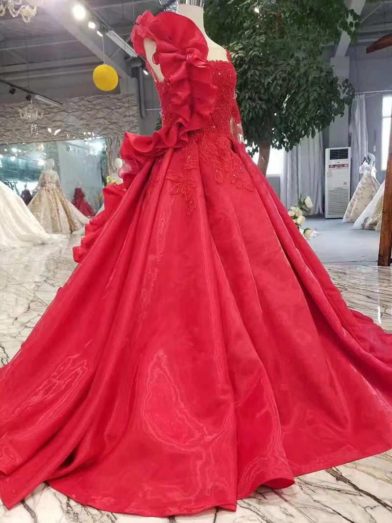 LSS384 специальные свадебные вечерние платья красная Иллюзия О-образным вырезом