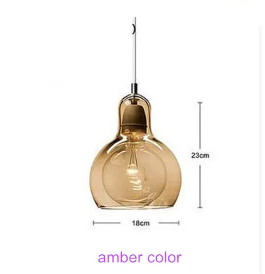 Big -amber color Скандинавский Лофт E27 подвесной светильник прозрачное Янтарное стекло абажур Люстра шар подвесной светильник s люстры для дома декоративный светильник - Цвет корпуса: Big -amber color