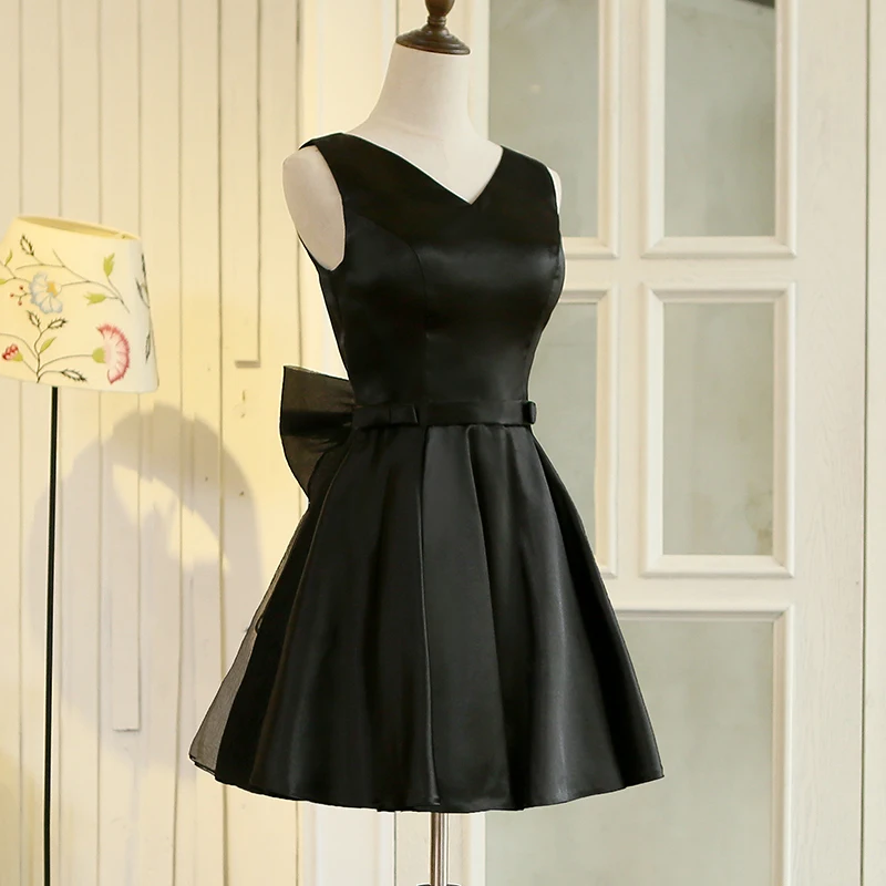 SOCCI/коктейльные платья с бантом и поясом для женщин 2017 маленькие черные милое