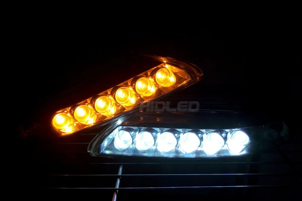 Светодиодный задний бампер DRL Габаритные огни лампы белый и желтый двойной Цвет DRL с сигнал поворота для 07-12 911 997 GT2 Turbo