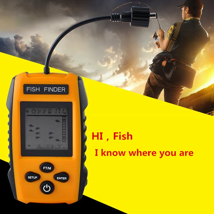 2017 Новый стиль Рыболокаторы эхолот PESCA Портативный часы Sonar сигнализации