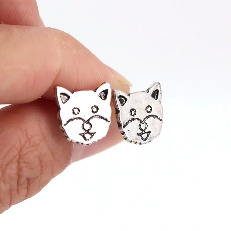 

hzew new big face dog Stud Earrings Norwegian terrier dog earring