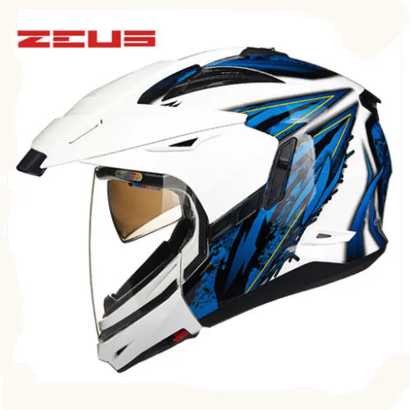 Модульный мотоциклетный шлем ZEUS 613B новый защитный с 2 линзами высокого качества