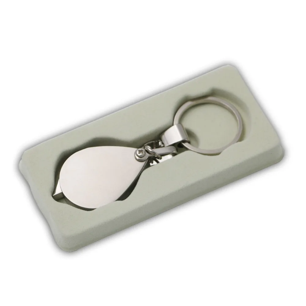 Карманная Лупа 10X складная лупа увеличительное стекло линза с брелоком