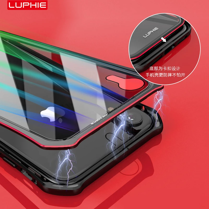 Магнитный чехол для iPhone X, XR, XS, MAX, металлический, закаленное стекло, задняя крышка, магнит, чехол s, для iPhone 7, 8, 7 Plus,/8 Plus, чехол, металлический бампер