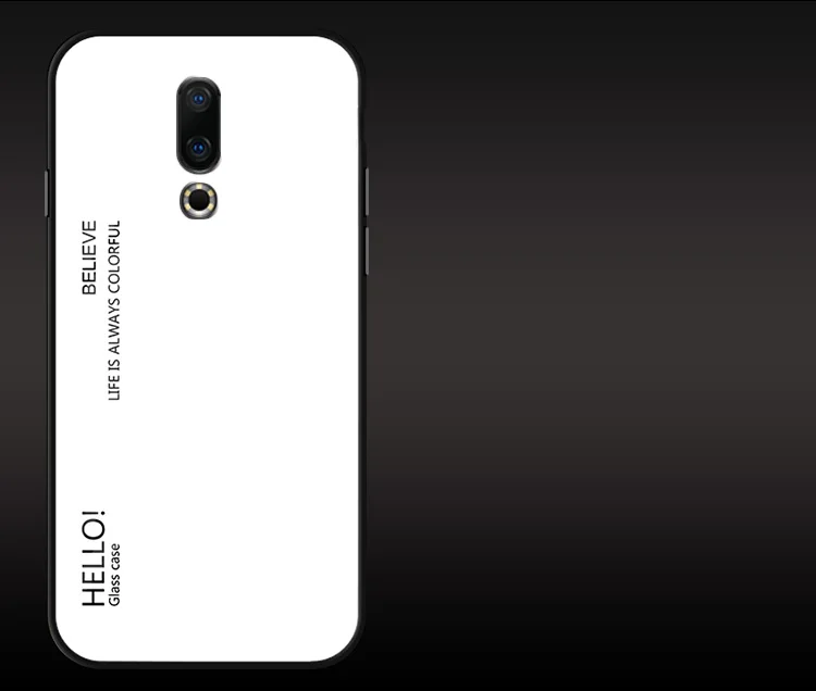 Полупрозрачный градиентный чехол из закаленного стекла для meizu 16 Plus M6T Note 8 V8 16X M5 meizu M5 Note 9 чехол из ТПУ с мягкими краями