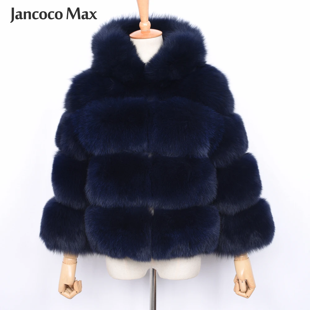 

New Arrival Women's Fox Fur Hooded Coat Winter Fashion Thick Warm Real Fox Fur Outerwear Jacket Top Quality S7488