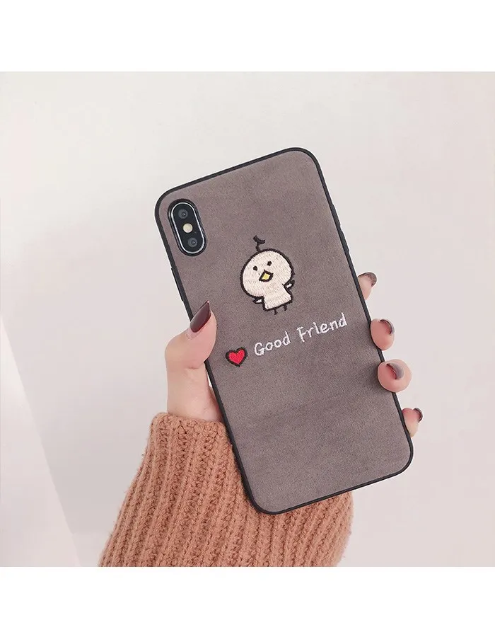 Роскошный вышитый чехол для телефона с рисунком цыпленка Iphone Xs Max Xr цветочный из