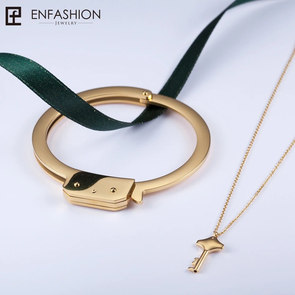 Enfashion наручники манжета браслет маншет золотой цвет нержавеющая сталь для женщин