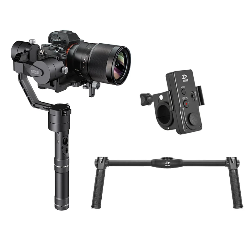 ZHIYUN 3-осевой стабилизатор для Камера, кран, V2 Gimbal 360 градусов панорамные снимки для dslr аксессуары ручной selfie stick - Цвет: CranV2-Remote-Handle