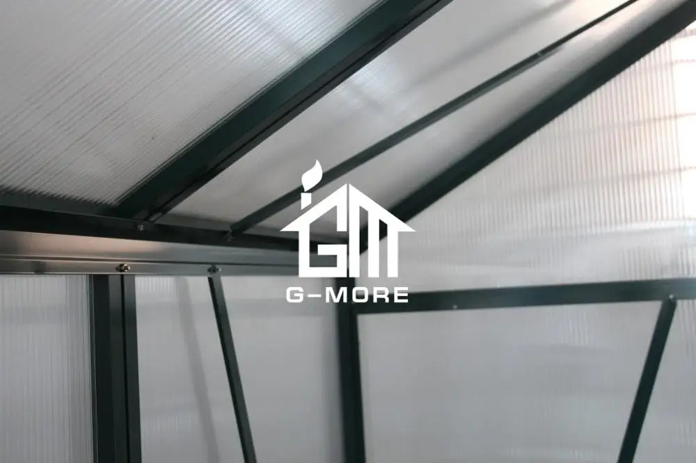 Выдвижная теплица алюминиевая рама УФ обработанный поликарбонат лист зеленый