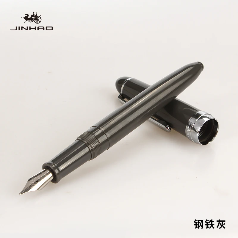 1 шт JINHAO 992 Серебряная перьевая ручка с зажимом 12 цветов на выбор 0,5 мм высококачественные чернильные ручки школьные и офисные канцелярские принадлежности - Цвет: Dark grey