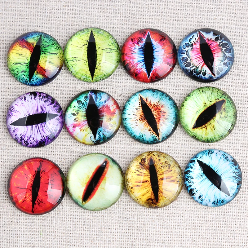 

onwear Mixed cat eyes photo round glass cabochon 8mm 10mm 12mm 16mm 20mm 25mm diy flat back handmade jewelry findings