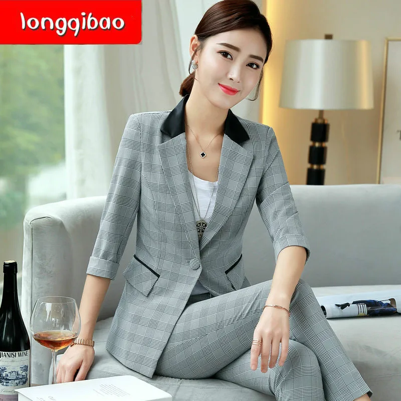 Новинка 2019 женские комплекты из двух предметов твидовый комплект одежда в клетку