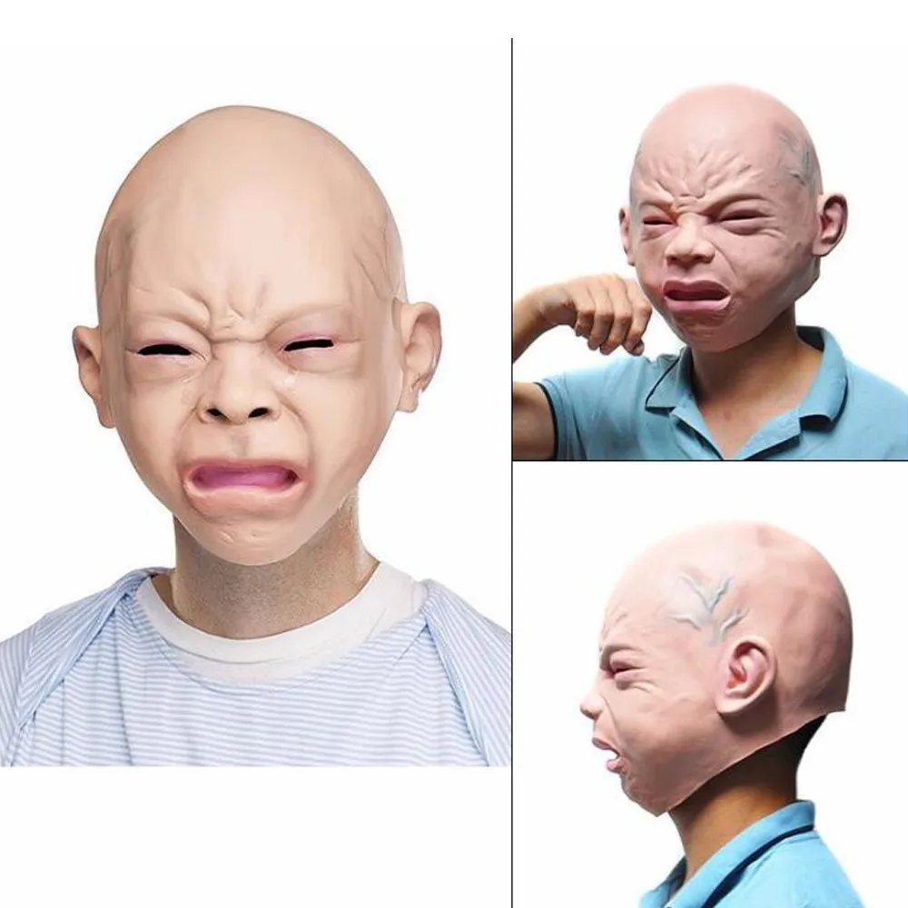 1 шт. плач ребенка полная латексная маска для лица взрослых страшный ужас