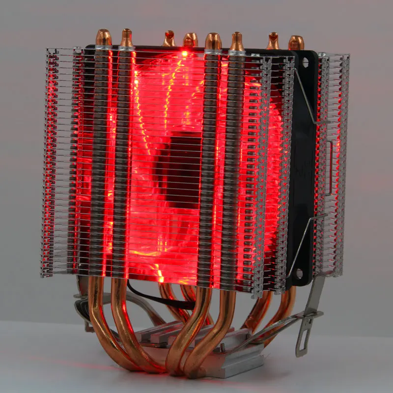 3Pin/4Pin RGB светодиодный Процессор кулер 4-Heatpipe двойная башня 9 см вентилятор охлаждения радиатора для LGA 1150/1151/1155/1156/775/1366 AMD - Blade Color: Red
