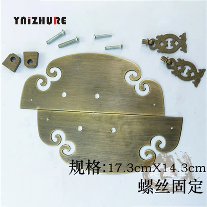 

173MM Chinese Furniture Cabinet Vintage Brass HarDware For Faceplate Copper Pull Handle Copper Door Handle Screw Mount