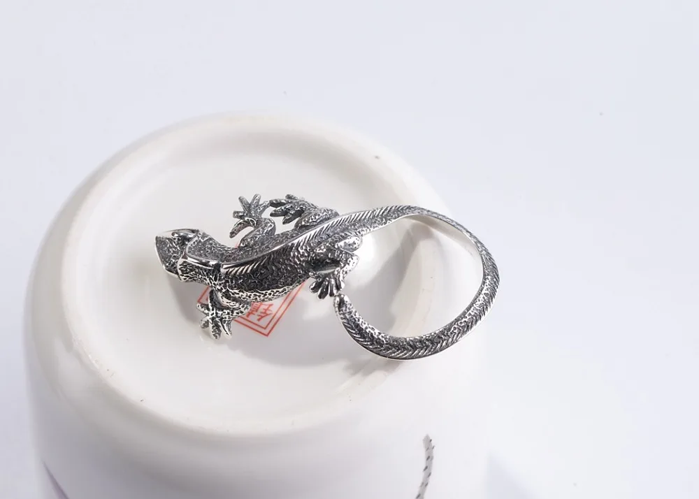 Мужской серебряный Байкерский кулон с ящерицей A2198|Подвески| |