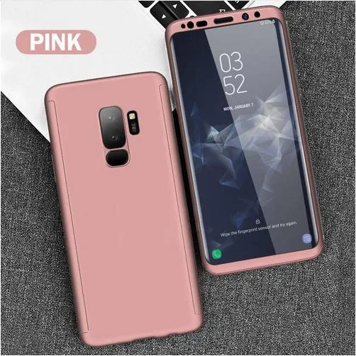 360 Полный Защитная крышка чехол для samsung Galaxy A70 A60 A50 A30 M20 A8 A6 J4 J6 плюс A750 S9 S8 S10 плюс S7 Edge Note 9 8 - Цвет: Rosegold