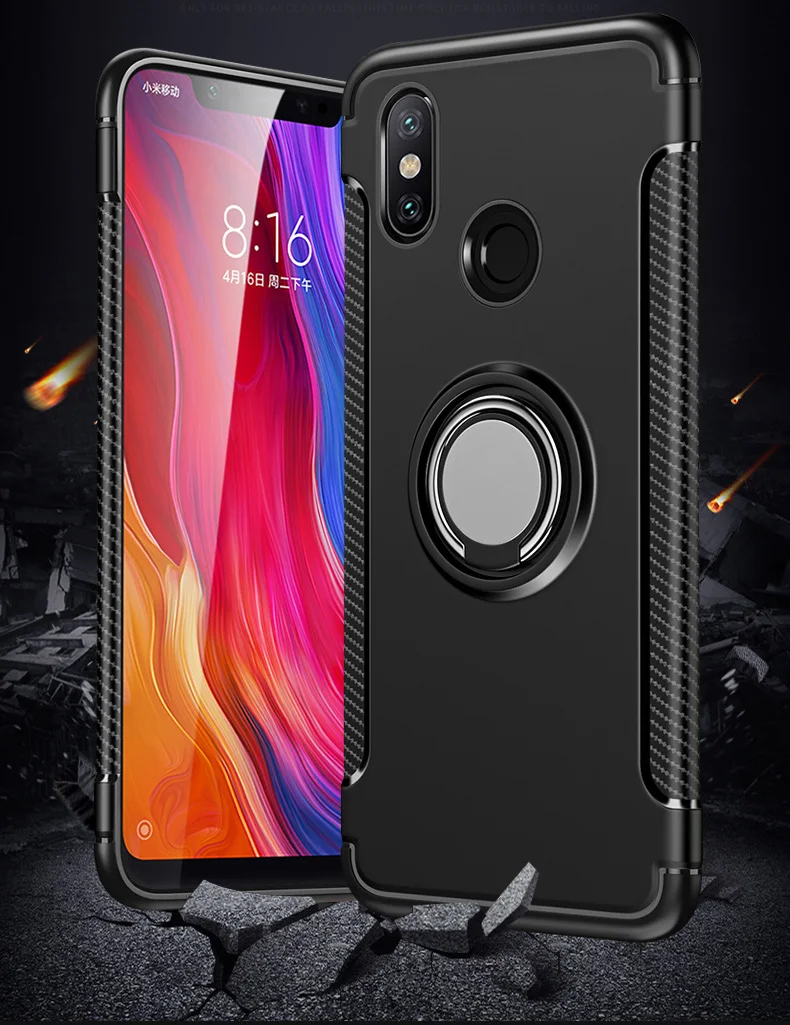 Чехол для Xiaomi mi x 3 для Red mi Note 7 6 Pro 6A Armor для Xiao mi Pocophone F1 mi 9 SE 8 Lite A2 MAX магнитный автомобильный чехол-держатель