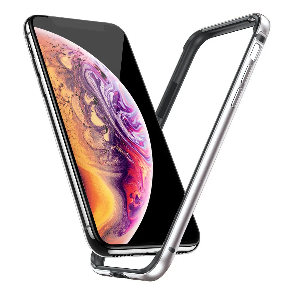 Для iPhone XR чехол милый Алюминиевый металлический силиконовый Бампер Защитный чехол для телефона для iPhone XR 11 синий Funda роскошный чехол Аксессуары - Цвет: Серебристый