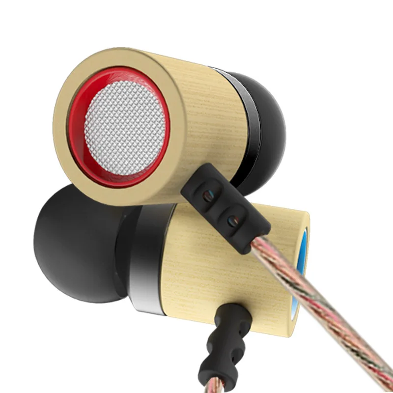 100% оригинал KZ ED7 бамбуковые наушники с эффектом дерева микрофоном 3 5 мм HD HiFi в ухо