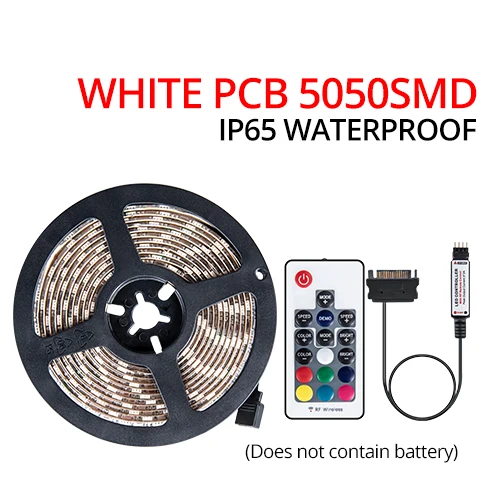 RGB Светодиодная лента светильник 60 светодиодный s/m 12 в 5050 лента Диодная лента лампа SATA интерфейс неоновый светильник для ПК компьютерный чехол RF пульт дистанционного управления - Испускаемый цвет: White5050 IP65 Kit