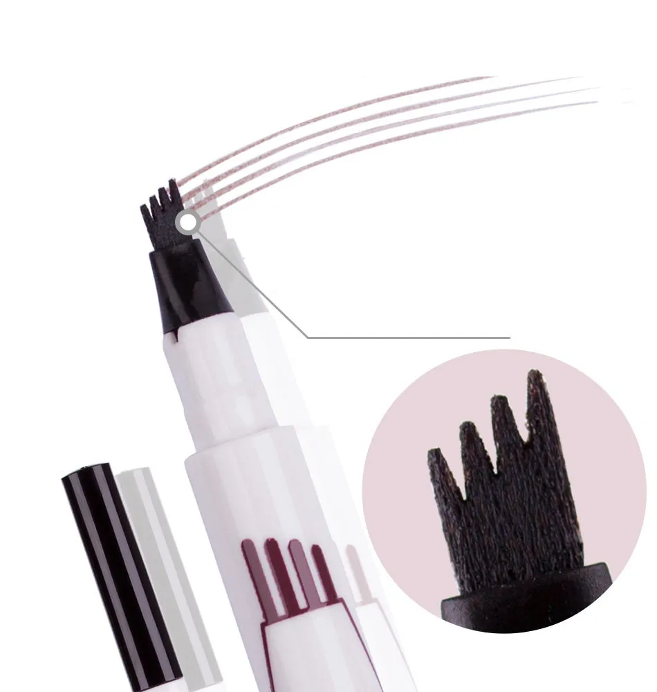 Карандаш для бровей Microblading водостойкая вилка кончик тату 4 головки тонкий эскиз