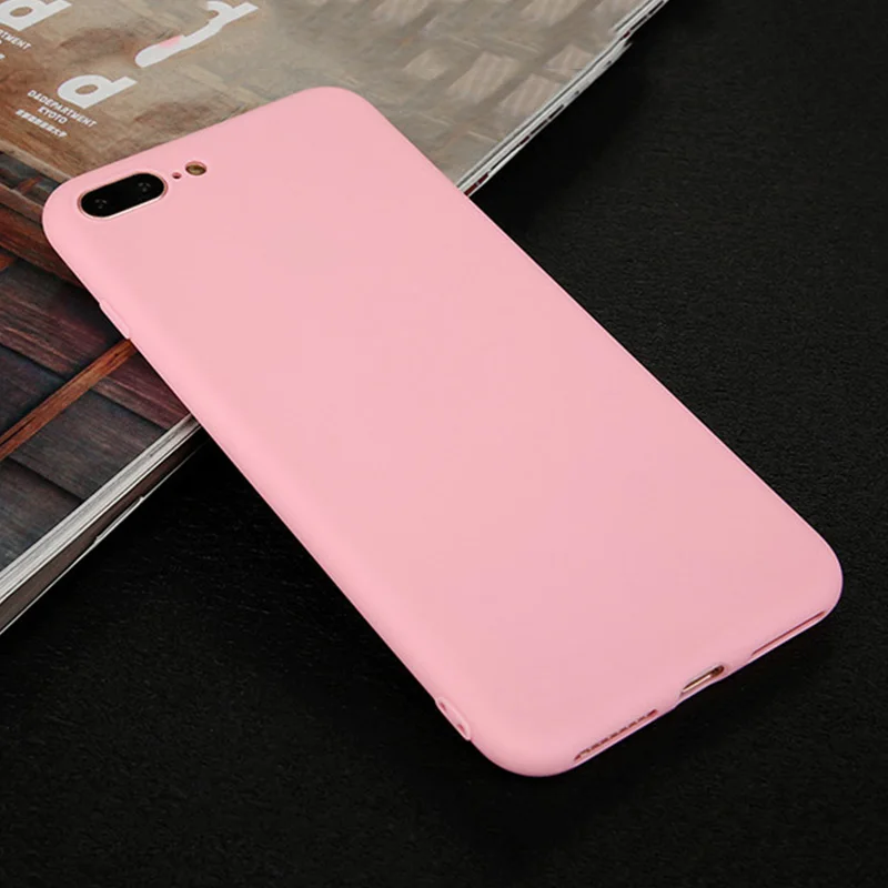 

Soft candy color silicone case For Iphone 7 8 cases anti-finger funda carcasas for iphone 7 8 plus coque kryt etui hoesje tok