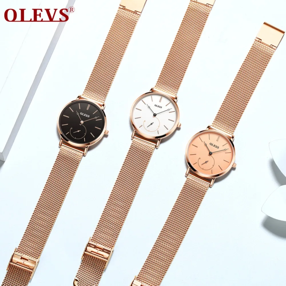 Reloj Mujer, модные наручные кварцевые часы, женские, черные, повседневные, под платье, часы, розовое золото, сетка, нержавеющая сталь, женские часы Uhr