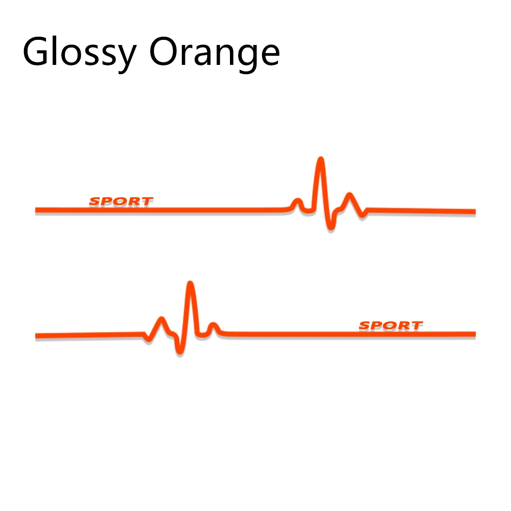 Glossy Orange 2 шт., 220 см x 34 см, автомобильная гоночная Спортивная наклейка, стильная Автомобильная наклейка с длинной боковой полосой, виниловая пленка для автомобиля, DIY наклейка, аксессуары для тюнинга автомобиля - Название цвета: Glossy Orange