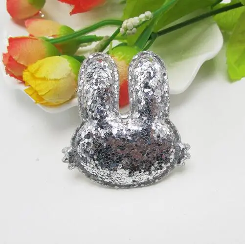 6 шт. 5x4 7 см блестящая мягкая аппликация в виде Головы Кролика для зажима BB