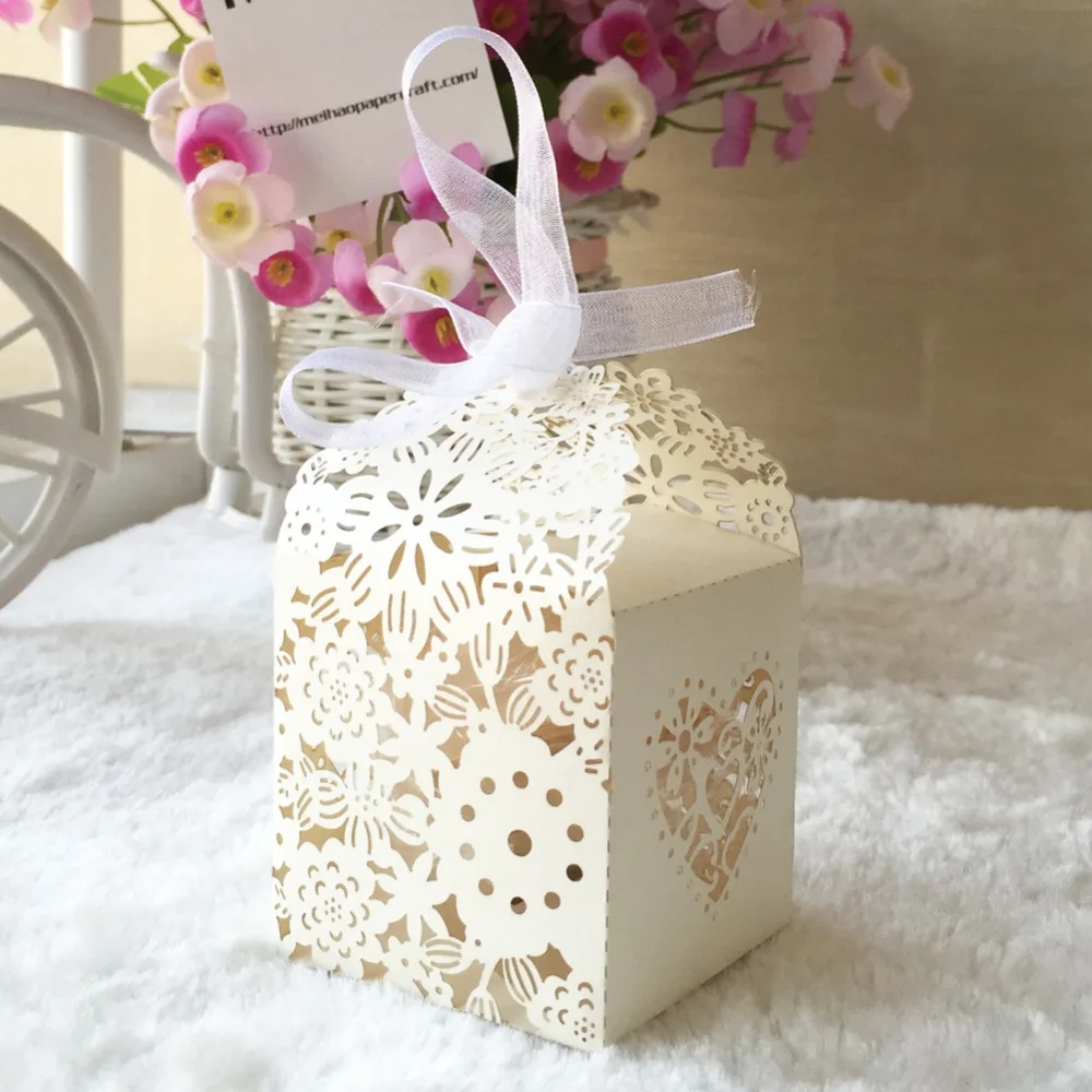 100 шт жемчужная бумага цветок мини размер бумажная коробка конфет День рождения
