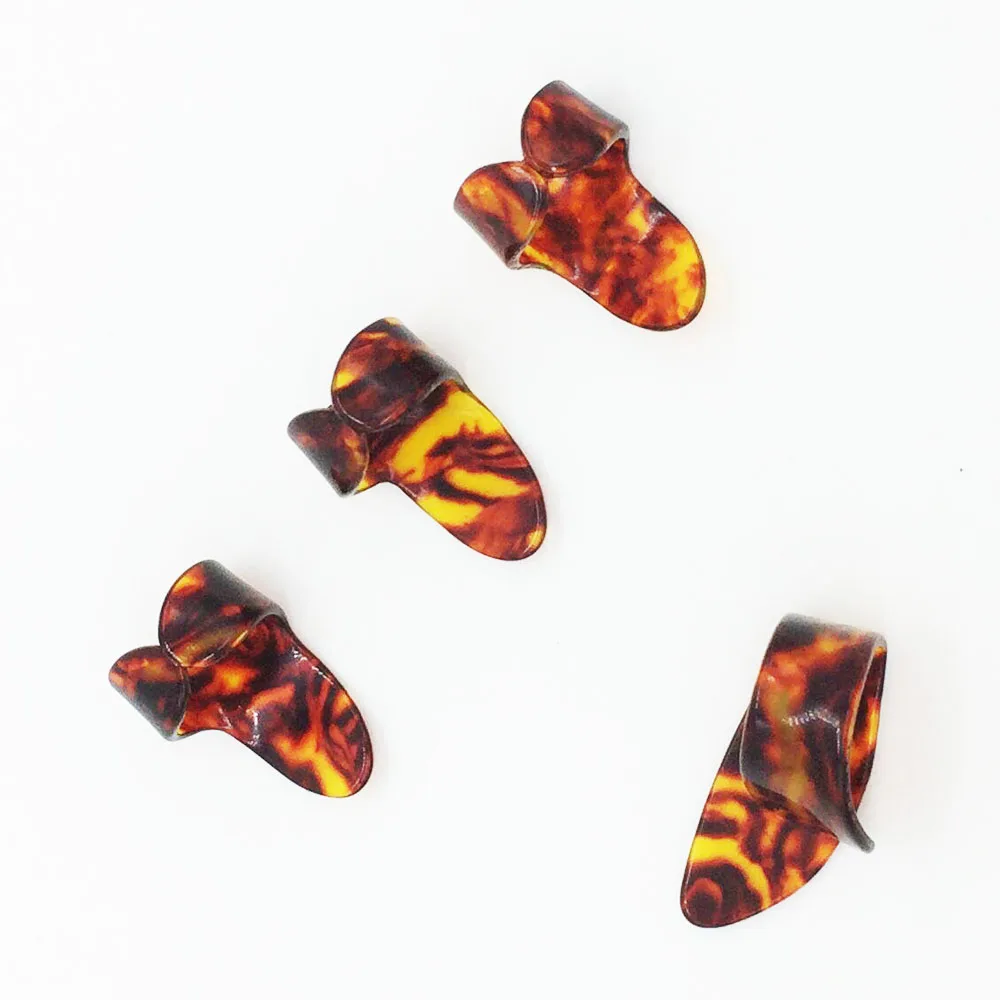 Celluloid Finger Guitar Pick Mediator 1 Thumb 3 Fingerpicks Shell Plectrum | Спорт и развлечения