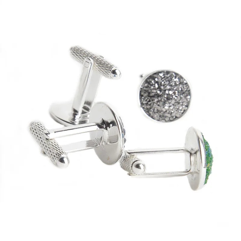 Простые Роскошные красочные запонки из драсиного камня для мужчин и женщин