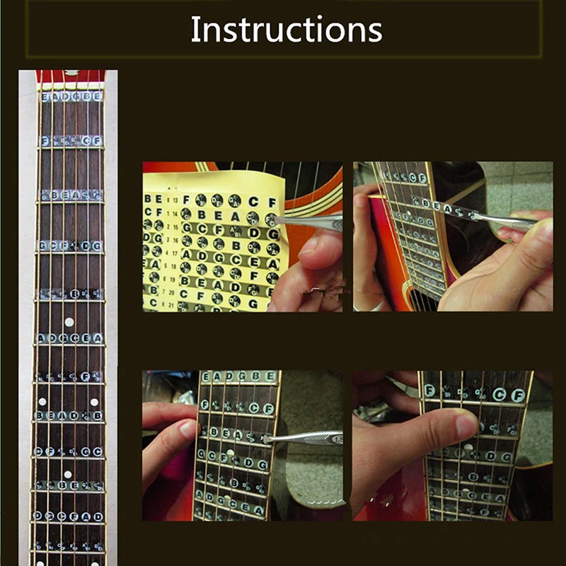 Этикетки для нот гитар Fret Scale Mark гитарные грифы наклейки обучения музыкальному